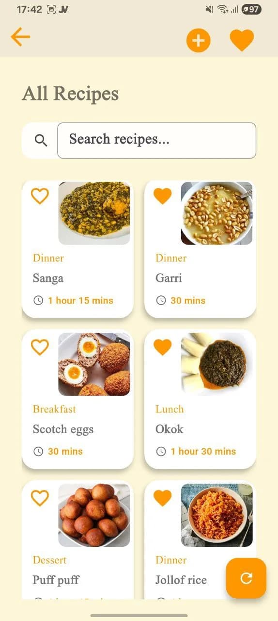 Pick My Dish screen 2